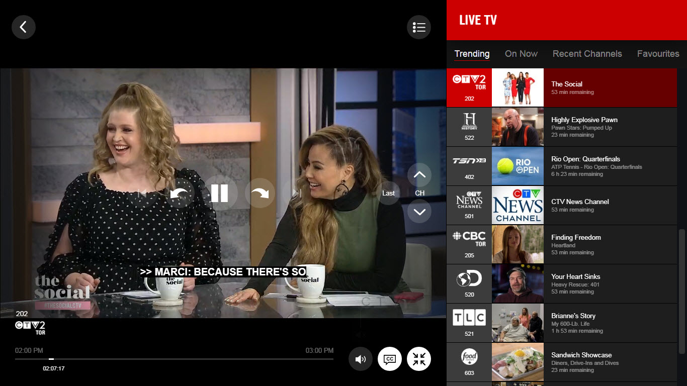 Click CC again to turn off closed captions.