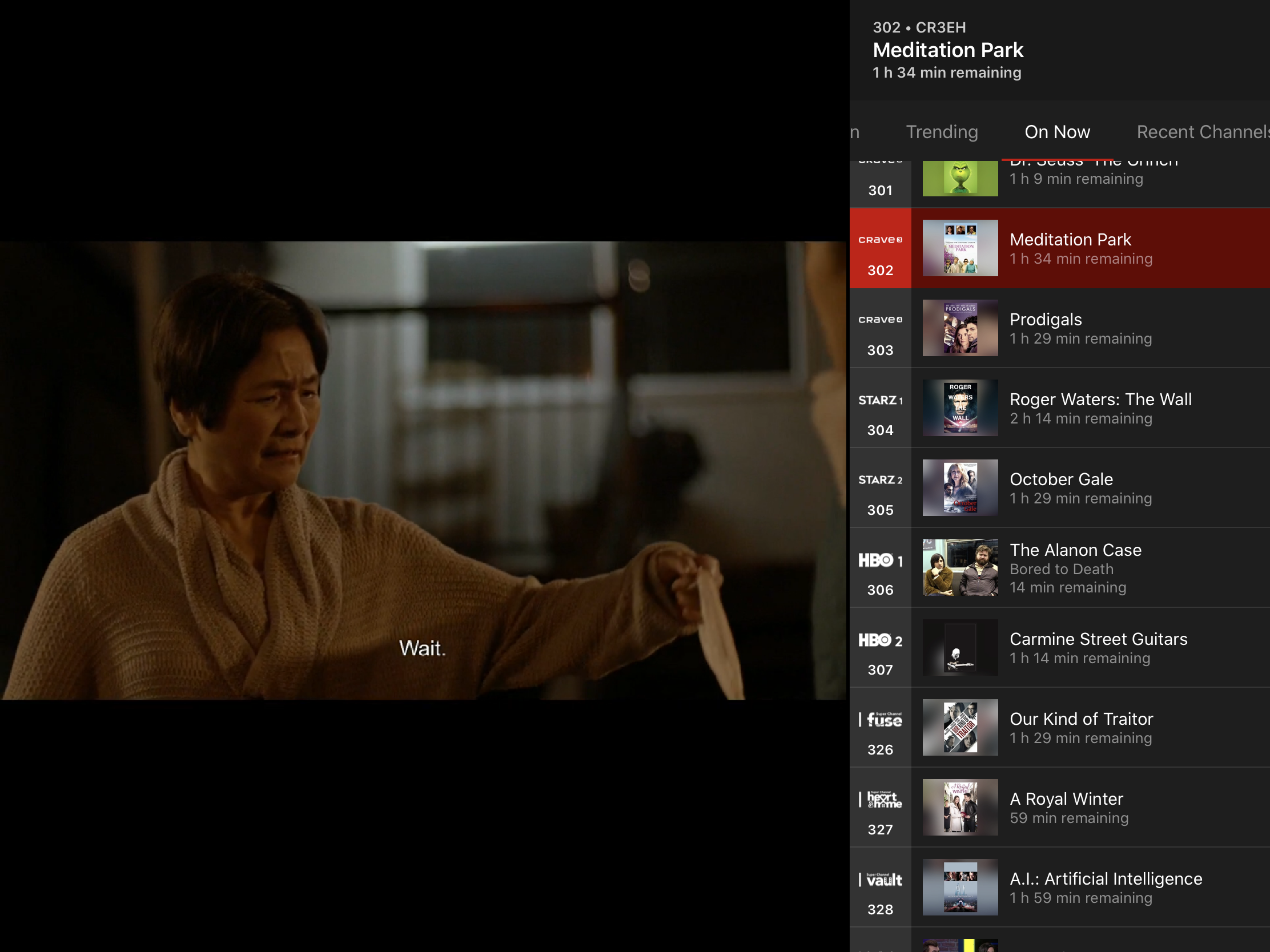 You can also access your Recently watched, Favourites and My list content directly from this view.