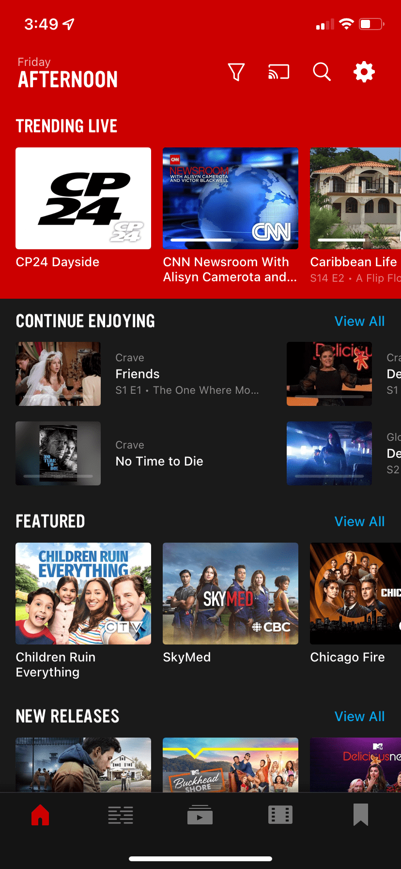 You can choose from the following categories:Your favorite channels, Movies, shows and channels that you're subscribed to and can watch for free, on demand Your wish list.Trending: the most popular shows that are airing now Continue enjoying: pick up on demand content right where you left off The on demand content that you have added to My list Popular movies and shows on demand