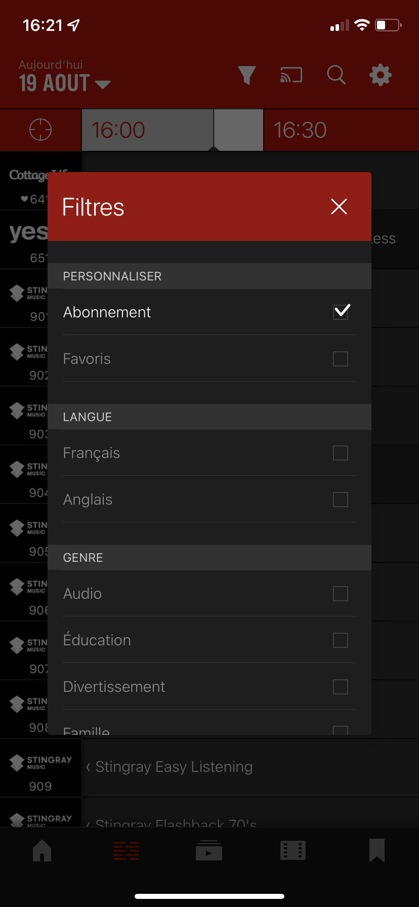 Touchez Favoris.